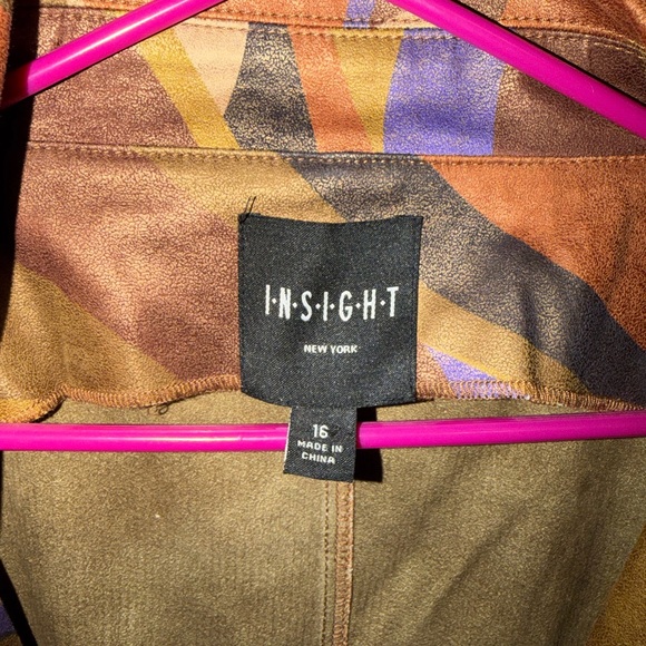 Insight Women's Colorful Abstract Leather Jacket - Picture 2 of 3